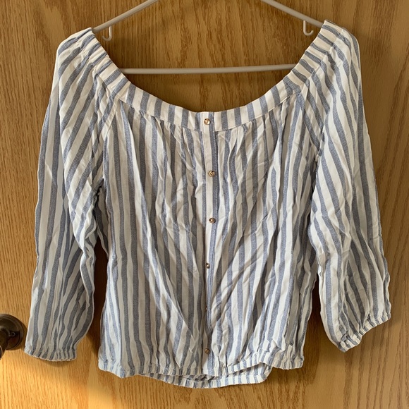 2/$40 Dynamite // Striped Off Shoulder Blouse - Picture 2 of 6